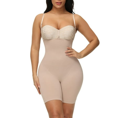 

YANHOO Womens Shapewear Seamless One-Piece Body Shaper Strap Abdominal Lifter Hip Shaper Underwear Stretch Slimming Body Corset