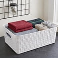 thumbnail image 7 of Plastic Rattan Storage Box Basket Organizer Large #ba426-6 - White Pack of 6, 7 of 7