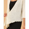 thumbnail image 6 of Allegra K Women's Leisure Open Front Self Tie 3/4 Sleeve Crop Shrug Cardigan, 6 of 6