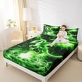 thumbnail image 4 of Homewish Green Dragon Bed Sheets,Magic Animal King Sheets,Starry Night Sheet Set For Boys Teens,Luxury Bedroom Decor,4 Pieces, 4 of 7