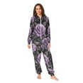 thumbnail image 2 of FORMRS Onesies Pajama for Adults Unisex Hoodie Winter Jumpsuit One Piece Sleepwear, Sizes S-2XL, Black Roses, 2 of 7