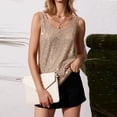 thumbnail image 5 of Tank Tops For Women Summer Fashion Sequin Tops Neck Sequin Sleeveless Tanks Tops Blouses Camisole Tops For Women, 5 of 7