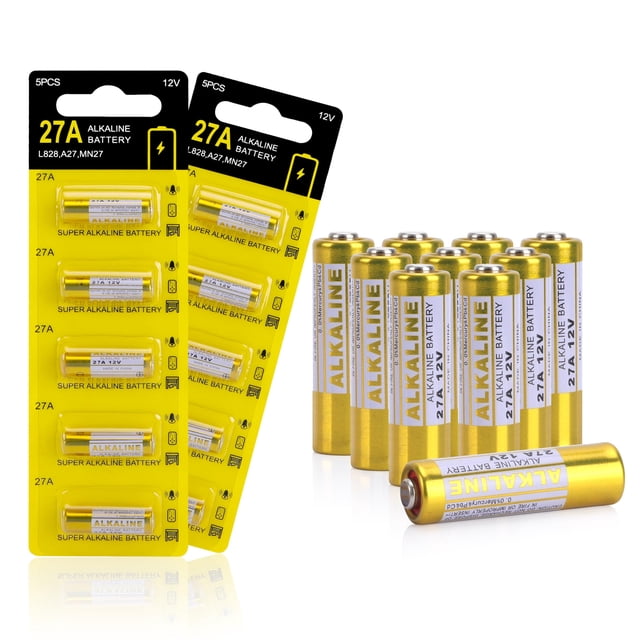 Pilas alcalinas kunying 27A de 12 V, paquete de 10