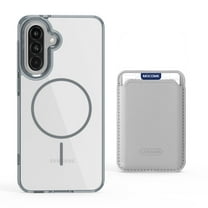 For Samsung Galaxy A16 5G Magnetic Clear Wallet Phone Case,Magnetic Detachable Card Holder,Compatible with Mag-Safe,Military-Grade Protection,Shockproof Transparent Thin Fit Phone Case,Gray