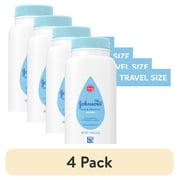 (4 pack) Johnson's Naturally Derived Cornstarch Unisex Powder for Baby and Toddler with Aloe & Vitamin E, 1.5 oz