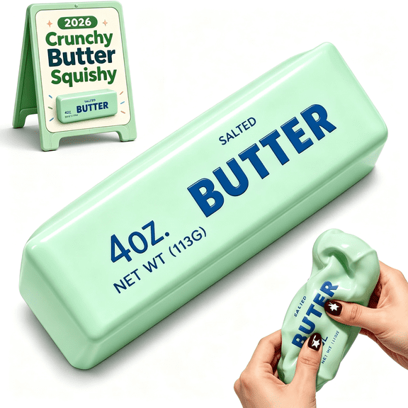 Crunchy Butter Squishy Desk Fidget Toy, Tactile ASMR Feel Sensory Squeeze Stress Ball for Adults Novelty Relaxation Play