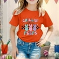 thumbnail image 2 of PMVFHDE Hauts d'Été Tendance Fille Hauts d'Été Manches Courtes pour Fille Hauts Manches Courtes Filles Hauts Enfants Filles Pâques Mignon Graphique Col Rond T-Shirt d'Été Orange, 3-4 Ans, 2 of 4