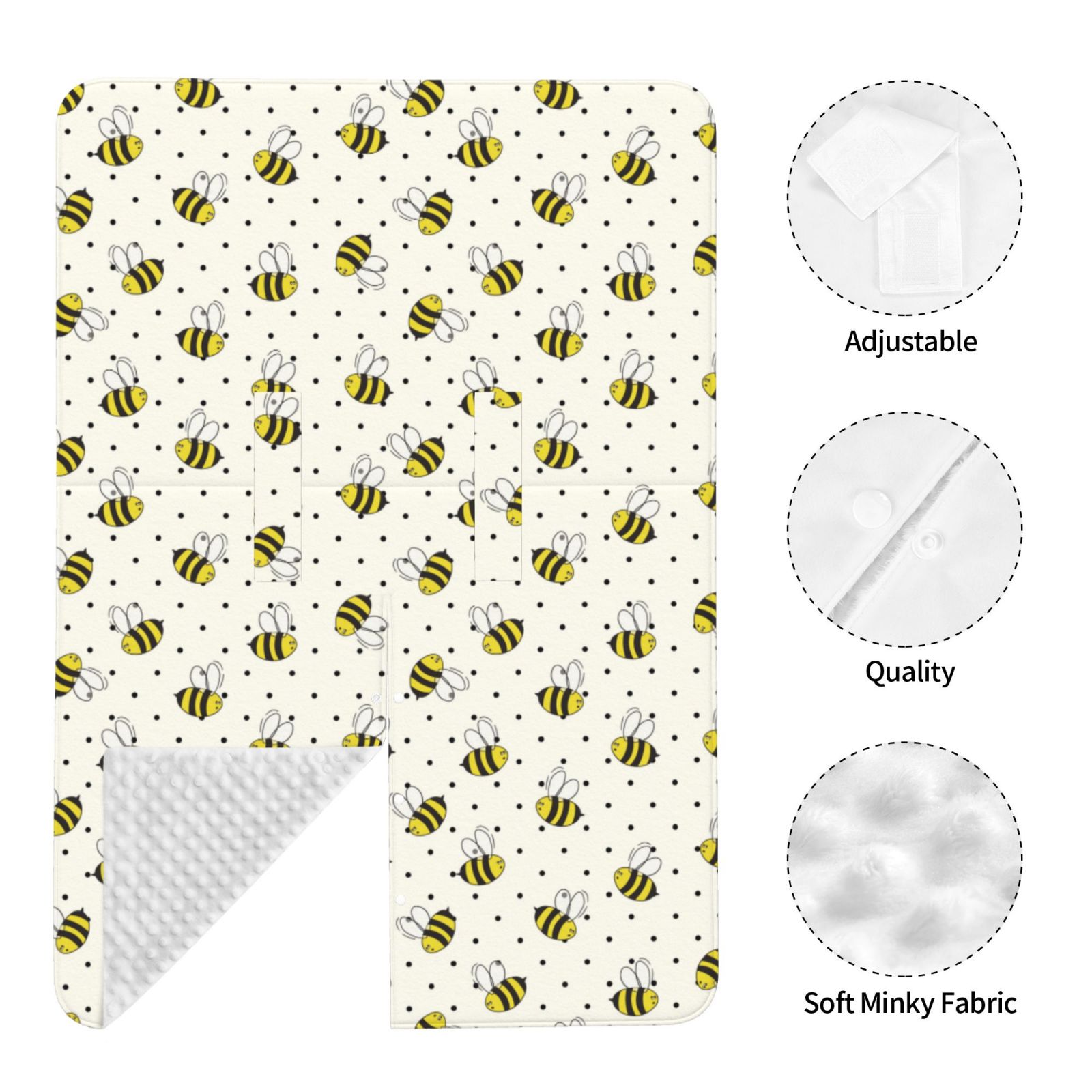 Car Seat Cover Baby - funny bees polka dots Breathable Infant Car Seat Cover for Baby Carseat, Lightweight Comfort Baby Essentials Must Haves Newborn Stuff for Girl Boy