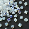 thumbnail image 3 of 144pcs Preciosa® Beads Czech Bicone(451 69 302 Rondelle) 01000 201 White Opal Glitter 6mm Hole: 1mm, 3 of 5