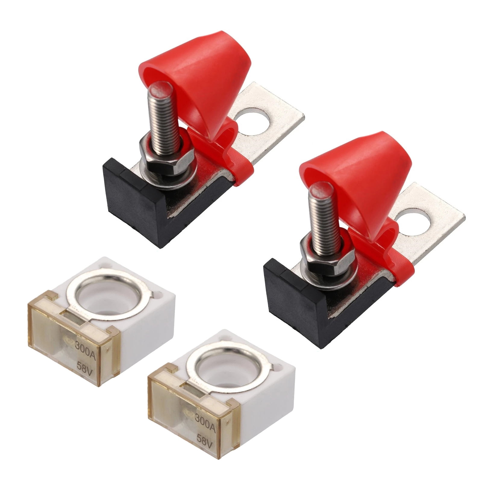 TAPDRA Battery Fuse Terminal Block 300A 58V Plastic Metal 2 Pack For Boats RVs Trucks Cars Electrical Circuit Protection