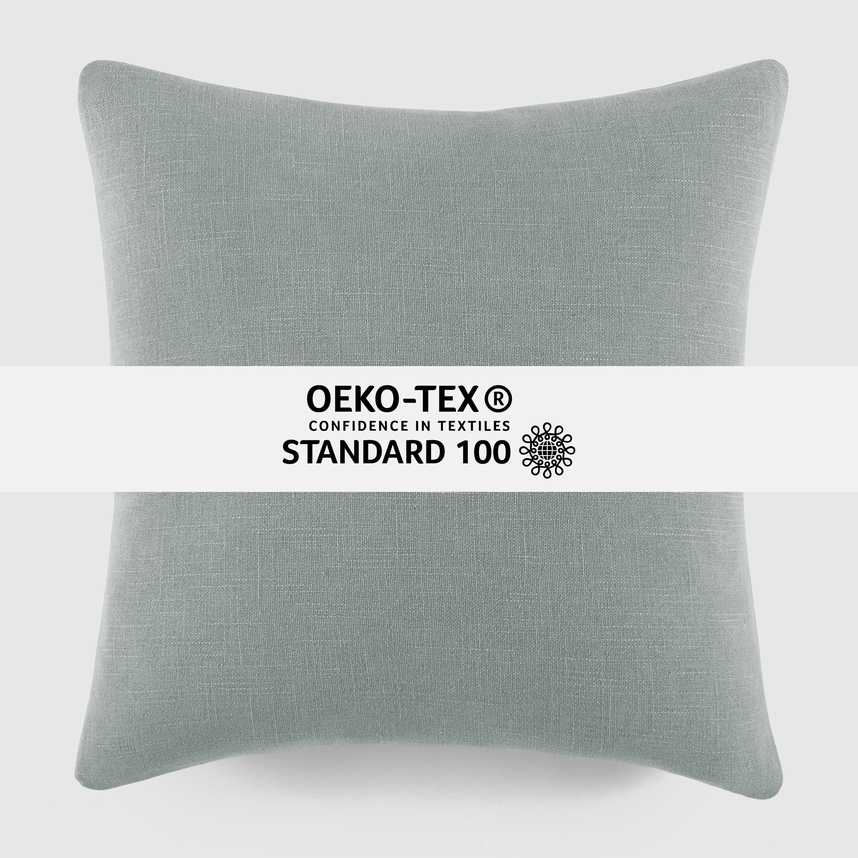 Noble Linens 2-Pack Cotton Slub Decor Throw Pillows Solids Arctic & White