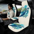 thumbnail image 2 of Xixirimido 5Pcs Car Seat Covers & Seatbelt Covers & Center Console Cover Set Universal Auto Accessories Fit for SUV Sedan Van Truck Leather Front Seat Cover, Sea Turtle, 2 of 8