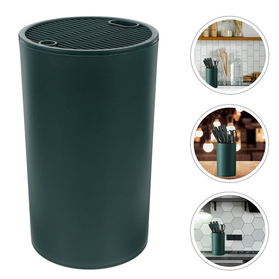 PTOOTP Green Cylindrical Kitchen Utensil Holder, PP Construction, 12.5 Inches Tall, Organizer for Countertop Storage