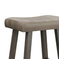 thumbnail image 2 of Hillsdale Furniture Upholstered Saddle Seat Backless Rustic Gray Wood Counter Height Stool, 2 of 9