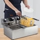thumbnail image 4 of Freidora eléctrica comercial de 6/10/12 litros de doble tanque con cesta y tapa, freidora de acero inoxidable de sobremesa para papas fritas y aros de cebolla, 4 of 6