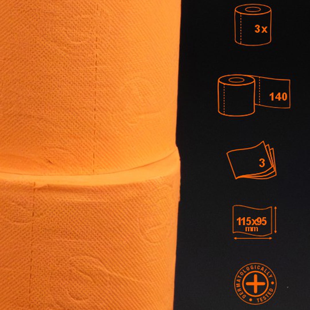Renova  Luxury Scented Colored Toilet Paper Gift Box 3 Rolls 3-Ply Bath Tissue - Gift Box 3 Rolls Orange