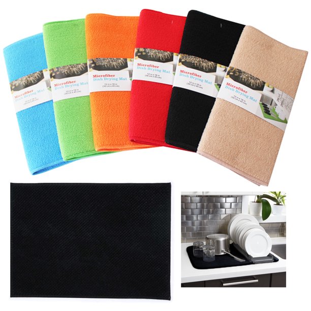 2 Microfiber Dish Drying Mat Towel 12"x18" Absorbent Kitchen Home