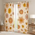 thumbnail image 2 of jejeloiu Cartoon Cute Flower Black Out Curtains,Kawaii Floral Curtains Pack of 2 (42x63 Each),Orange Daisy Blossom Bedroom Curtains For Girls Teens,Ultra Soft Home Decor, 2 of 6