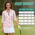 thumbnail image 7 of Uorisanigo Love Cherries Womens 3/4 Sleeve Golf Shirts Fashionable Relaxed Quick Dry Athletic Polo Shirts Comfortable Polyester Spandex Fabric Tennis Tops with Zipper Size L, 7 of 7
