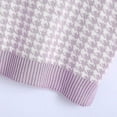 thumbnail image 6 of Fshiont Women Houndstooth Pattern Knit Sweater Vest Sleeveless Loose V-Neck 90s Waistcoat Pullover Knitwear Top Purple M, 6 of 6