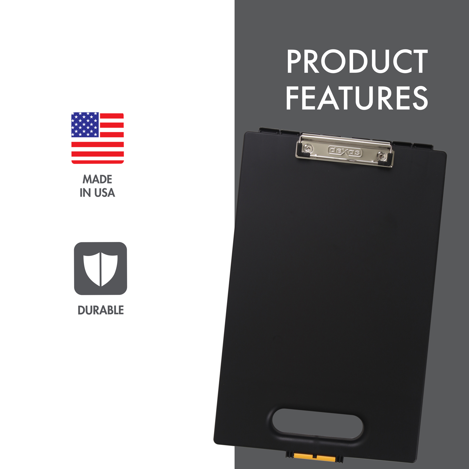 Dexas Clipcase Storage Clipboard with Handle, Set of Two, Black