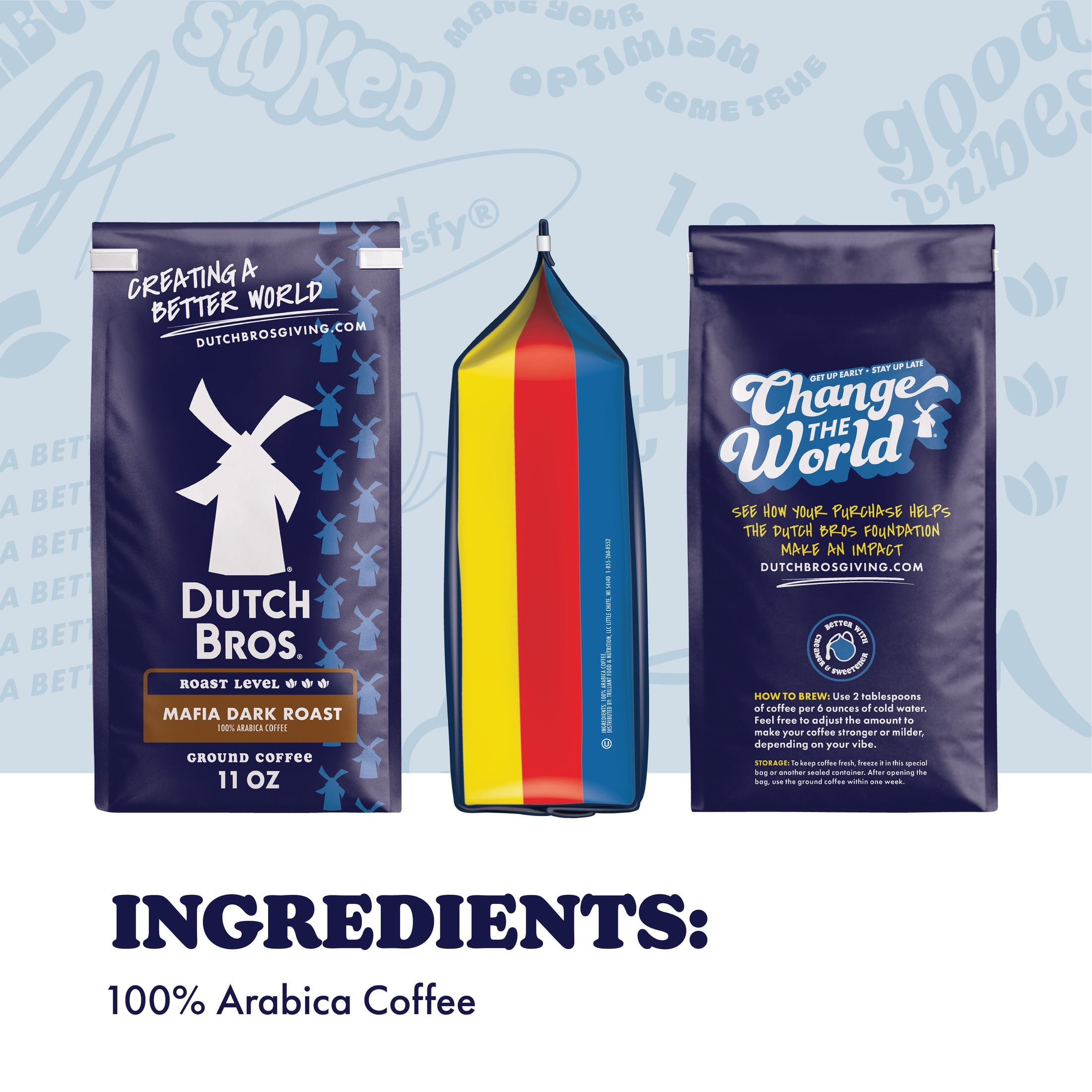 (6 pack) Dutch Bros® Mafia Dark Roast, Ground Coffee, Bagged 11oz