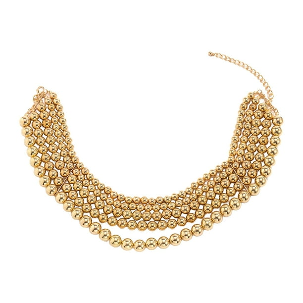 Collar de Cadena Vintage Sunnimix Gargantilla Redonda Exagerada de 5 Capas para Mujer Oro