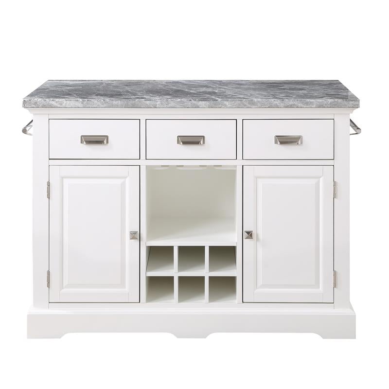 Steve Silver Zermatt White Kitchen Island - Walmart.com