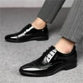 thumbnail image 3 of Men's Dress Shoes Cracked Pattern Trendy Oxford Stitching Uppers Business Casual Leather Derbys Shoes, 3 of 8