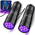 thumbnail image 1 of Linterna UV Vansky 395 nm, 12 LED, paquete de 2, luz negra, 1 of 7