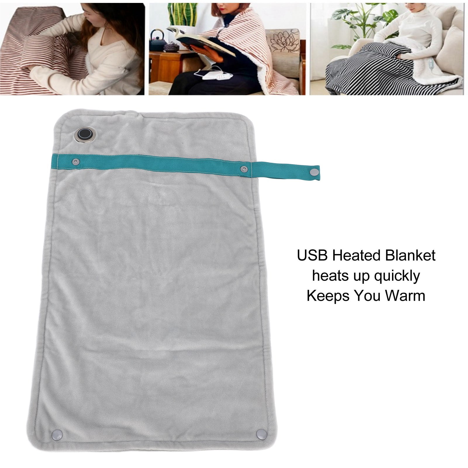 Electric Heating Throw, Lightweight Polyester Fiber USB Heated Blanket  For Indoor