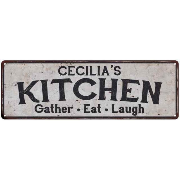 CECILIA's Kitchen Gift Rustic Chic Decor Gift 6x18 Sign 206180051725