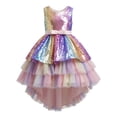 thumbnail image 3 of JAJAHO Girls Sparkly Dress Sleeveless Glitter Sequin Mesh Layered High-Low Summer Midi Dresses Birthday Party Outfit For Kids 3-14Y, 3 of 4