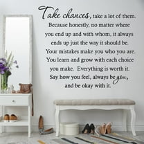 VWAQ Take Chances Take a Lot of Them Matte Black Inspirational Vinyl Wall Decal Quote (18"H x 22"W)