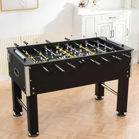 54" Soccer Table in Sleek Black Design - MDF and Steel Family Game Table Perfect for Indoor Play