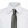 thumbnail image 2 of Geometric Necktie, Chevron Zigzags Cubes, Dress Tie, 3.7", Black Grey and Pale Grey, by Ambesonne, 2 of 3