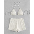 thumbnail image 5 of Women's 2 Piece Swimsuits Halter Triangle Top with Shorts Bikini Set Bathing Suits, 5 of 5