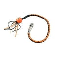 thumbnail image 2 of Dream Apparel 42" Leather Motorcycle Get Back Whip for Handlebar Fringed Biker Whip With Pool Ball Black Orange, 2 of 4