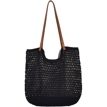 Summer Crochet Handbags for Women Hollow Woven Shoulder Hobo Bag Beach Tote Bag Knit Top Handle Purse Vacation