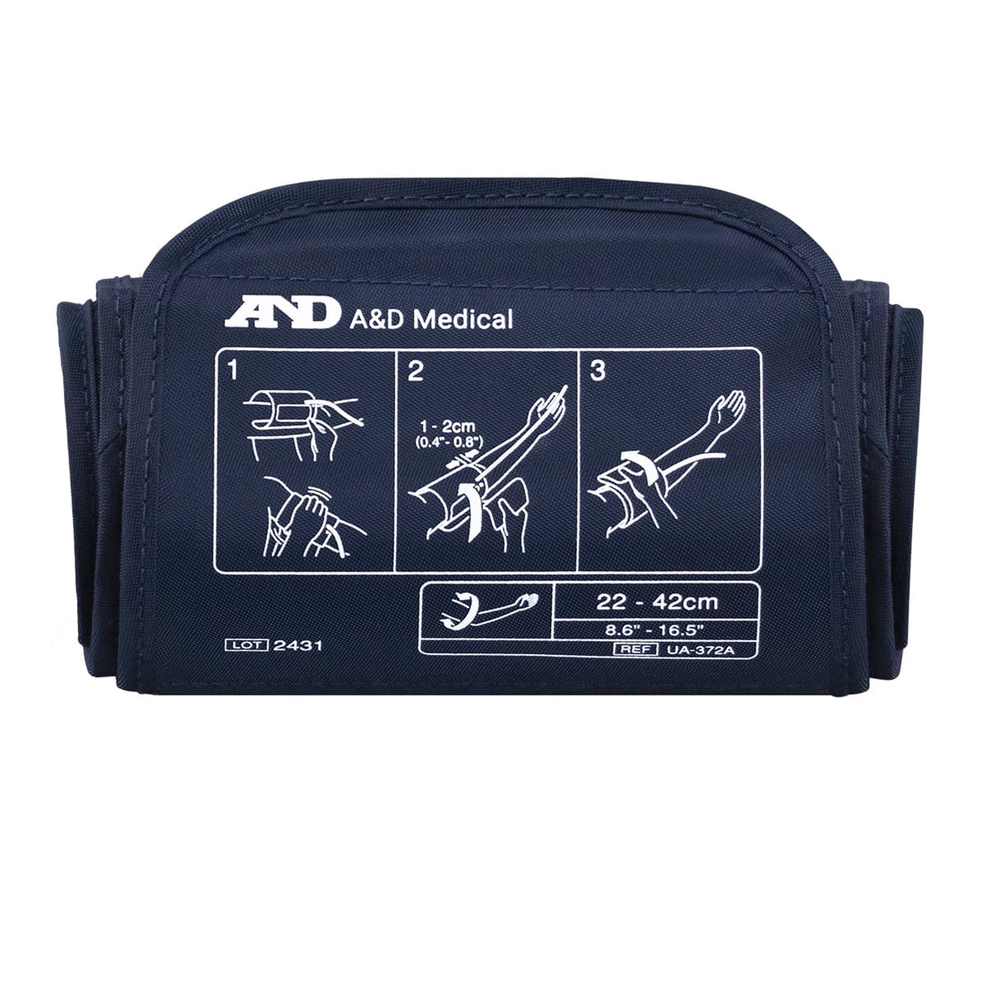 A&D Medical Wide-Range Upper Arm Blood Pressure Monitor Replacement Cuff, Latex-Free, ISO Connector (UA-372A)