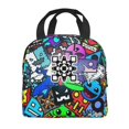 thumbnail image 4 of Geometry Dash Lunch Bags Lunchbox Portable Tote Bag Insulated Bento Bag Reusable Meal Holder, 4 of 8