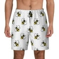 thumbnail image 3 of Uemuo Bee Pattern Mens Swim Trunks Quick Dry Board Shorts with Mesh Lining, Stretch Beach Shorts Quick Dry No-Chafing Board Shorts-XX-Large, 3 of 9