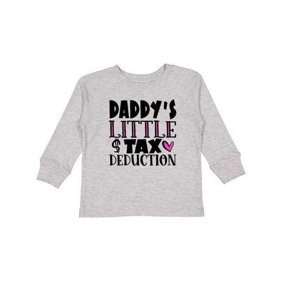 Inktastic Daddy's Little Tax Deduction Pink Hearts Boys or Girls Long Sleeve Toddler T-Shirt