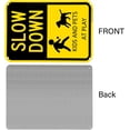 thumbnail image 3 of Kids and Pets at Play Sign - 1 Pack - Neighborhood Street Slow Down Caution Yard Lawn Sign- Aluminum Rust Free - 7" x 9.8" Pre-Drilled Holes, Weather Resistant, 3 of 5