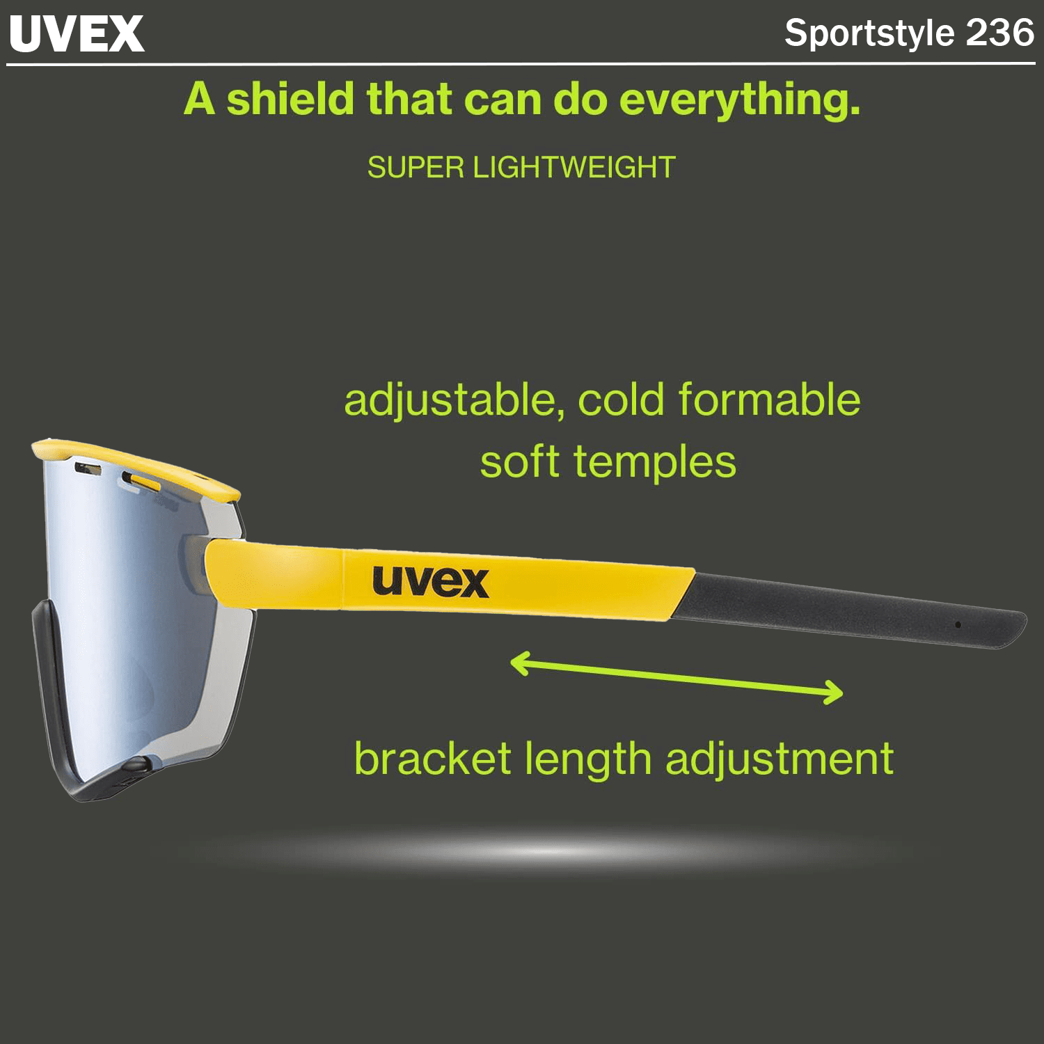 uvex Unisex - Adults sportstyle 236 Set Sports eyewear - sunbee-black matt/silver