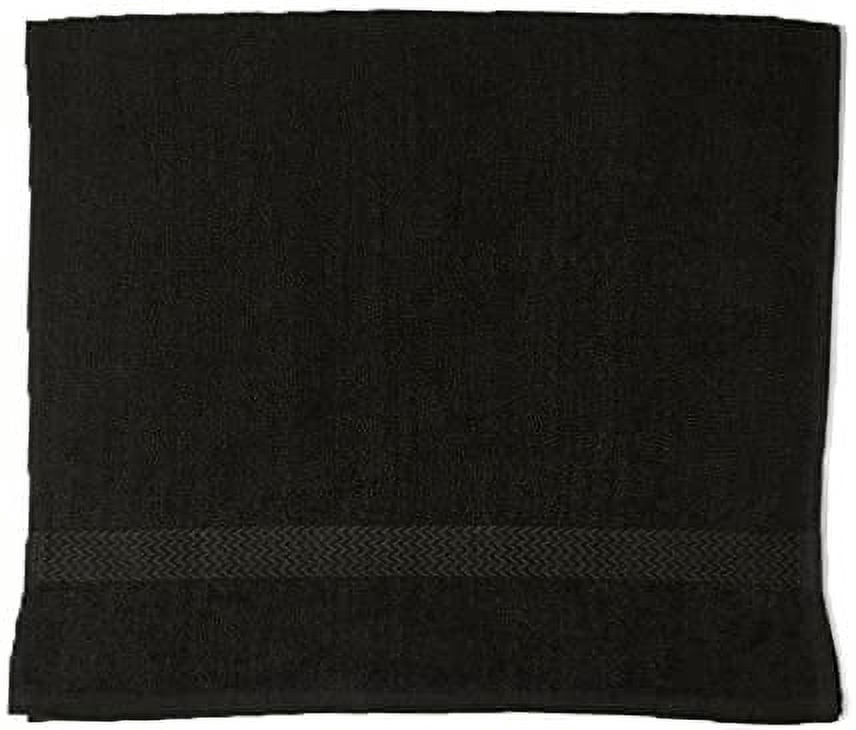 EOM Towels Bleach Safe 100% Cotton Ringspun Vat Dyed Hand Towels Size 16" X 28" 12 Pack Great for Salon, Gym and Home use. (Black)