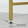 thumbnail image 4 of 39.4" Console Sofa Entryway Table Glass Table with Adjustable Feet Narrow Glass Table 2 Shelves for Bedroom Living Room Hallway Gold, 4 of 7