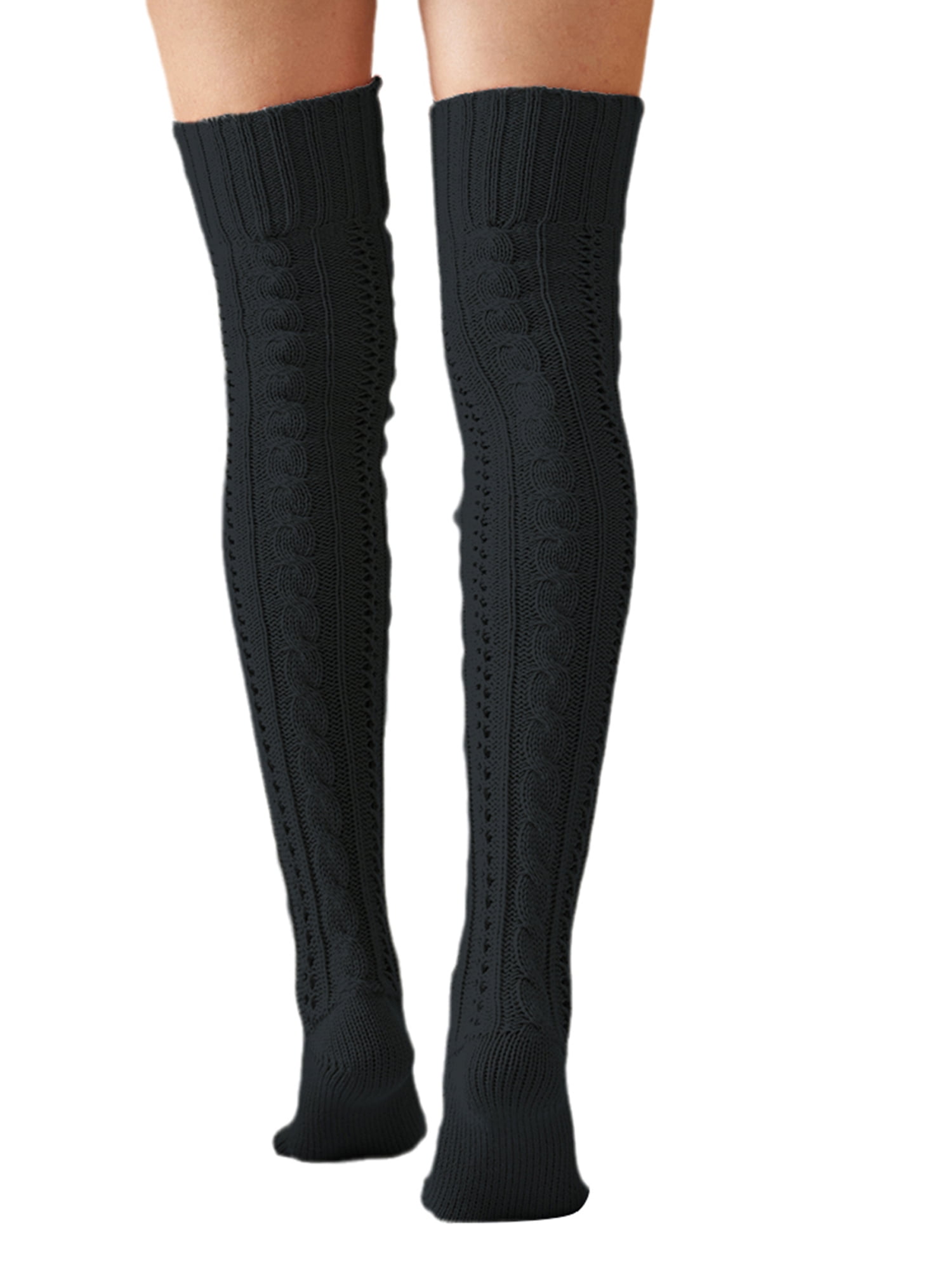 LisenraIn Women's Knitted Socks Cable Long Boot Socks Over Knee Thigh