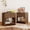 Walnut, variant on VanAcc Modern Nightstand Set of 2 with Storage Drawer & Open Shelves, 24" Round Bedside Table for Bedroom, Living Room, Natural Oak