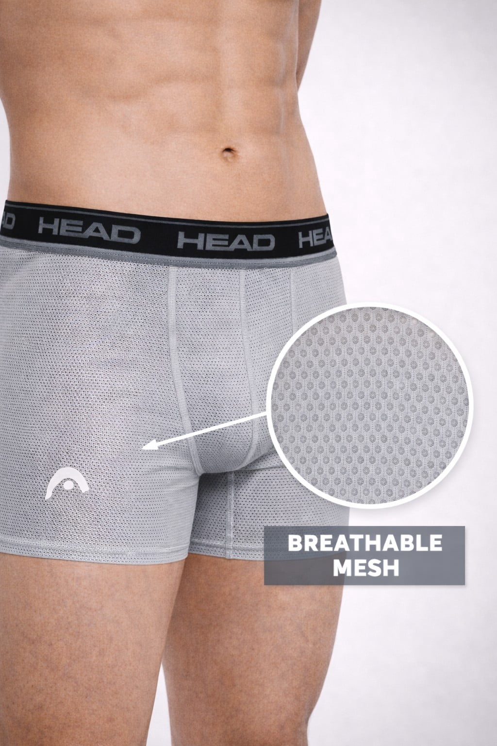 Men's HEAD All Over Mesh Performance Underwear Boxer Briefs, 4-Pack (Sizes S–XL)